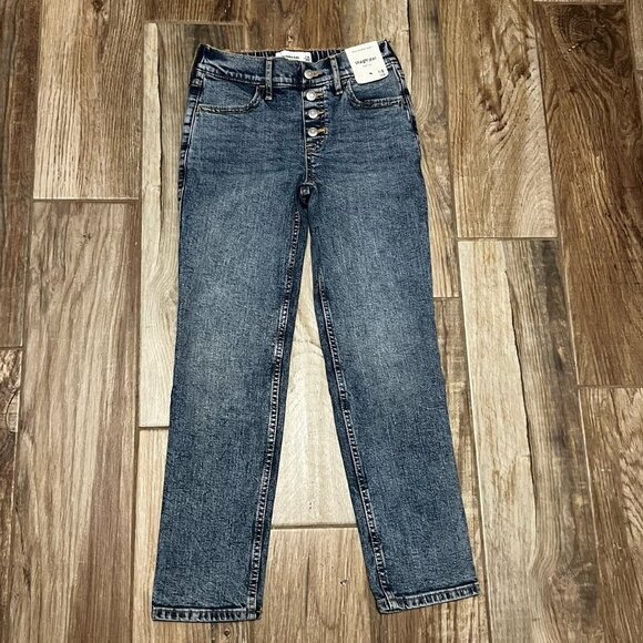 Abercrombie Kids High Rise Straight Jeans - Picture 1 of 4